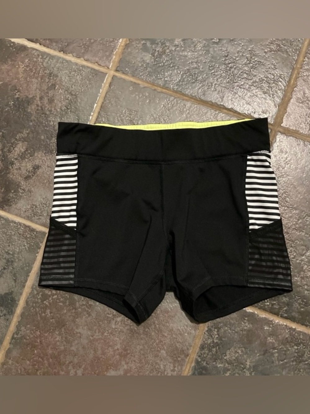 Champion Black CompressionShorts with White Striped Panels Women’s Size S